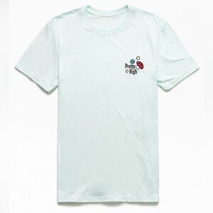 PacCares Pretty High Embroidered T-Shirt in Light Blue size medium